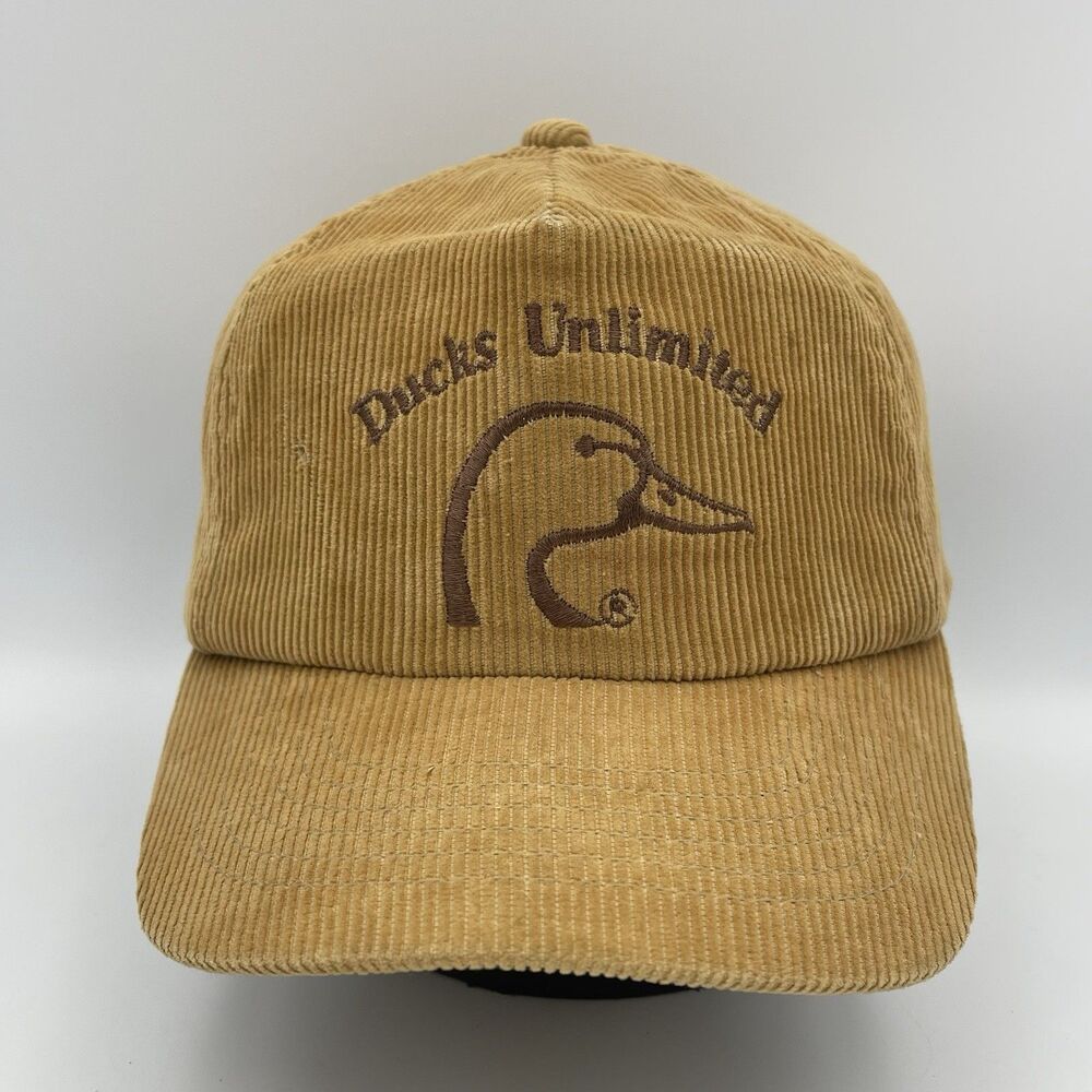 Vintage Ducks Unlimited Corduroy Hat Adjustable Cap YoungAn Embroidered Brown